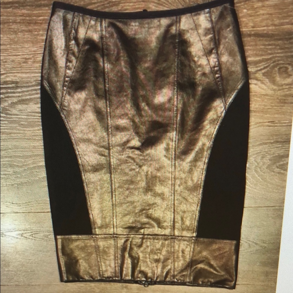 ❤️ NWOT! KAUFMANFRANCO 021 LAMBSKIN LEATHER PENCIL SKIRT, 8